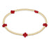 egirl Signature Cross Small Gold Pattern 2mm Bead Bracelet -Red