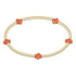 egirl Signature Cross Small Gold Pattern 2mm Bead Bracelet - Coral