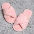 Solid Color Luxury Soft Criss-Cross Slippers- Pink