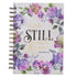 Be Still and Know Purple Wreath Spiral Journal - Psalm 46:10