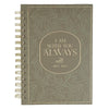 I Am With You Always Green Botanical Leaf Spiral Journal - Matthew 28:20