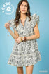 Saffron Flutter Sleeve Mini Dress