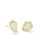 Kendra Scott Framed Gold Tessa Stud Earrings In Light Blue Kyocera Opal