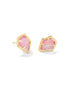 Kendra Scott Framed Gold Tessa Stud Earrings In  Luster Rose Pink Kyocera