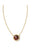 Kendra Scott Gold Basketball Short Pendant Necklace In Orange Goldstone