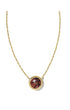 Kendra Scott Gold Basketball Short Pendant Necklace In Orange Goldstone
