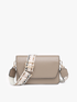 Parchment Flapover Crossbody With Guitar Strap