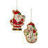 5.5" Glass Santa And Snowman Cookie Ornaments