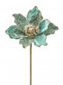 21" Pearl Velvet Magnolia Stem Aqua