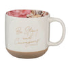 Be Strong and Courageous Pink Dahlia Ceramic Coffee Mug - Joshua 1:9