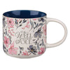 It Is Well Pink Floral Ceramic Coffee Mug