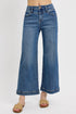 Medium Wash High Rise Crop Wide Legged Jeans