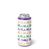 Mardi Gras Bows Skinny Can Cooler 12oz