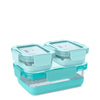 Aqua 3 Piece Glass Food Storage Set- Medium