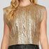 Gold Knit Metallic Cropped Sweater
