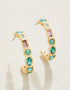 Shine Bright Hoop Earring In Gold - Sea Foam Green