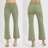 High Rise-Ankle Flare-Patch Pocket Pants In Sage