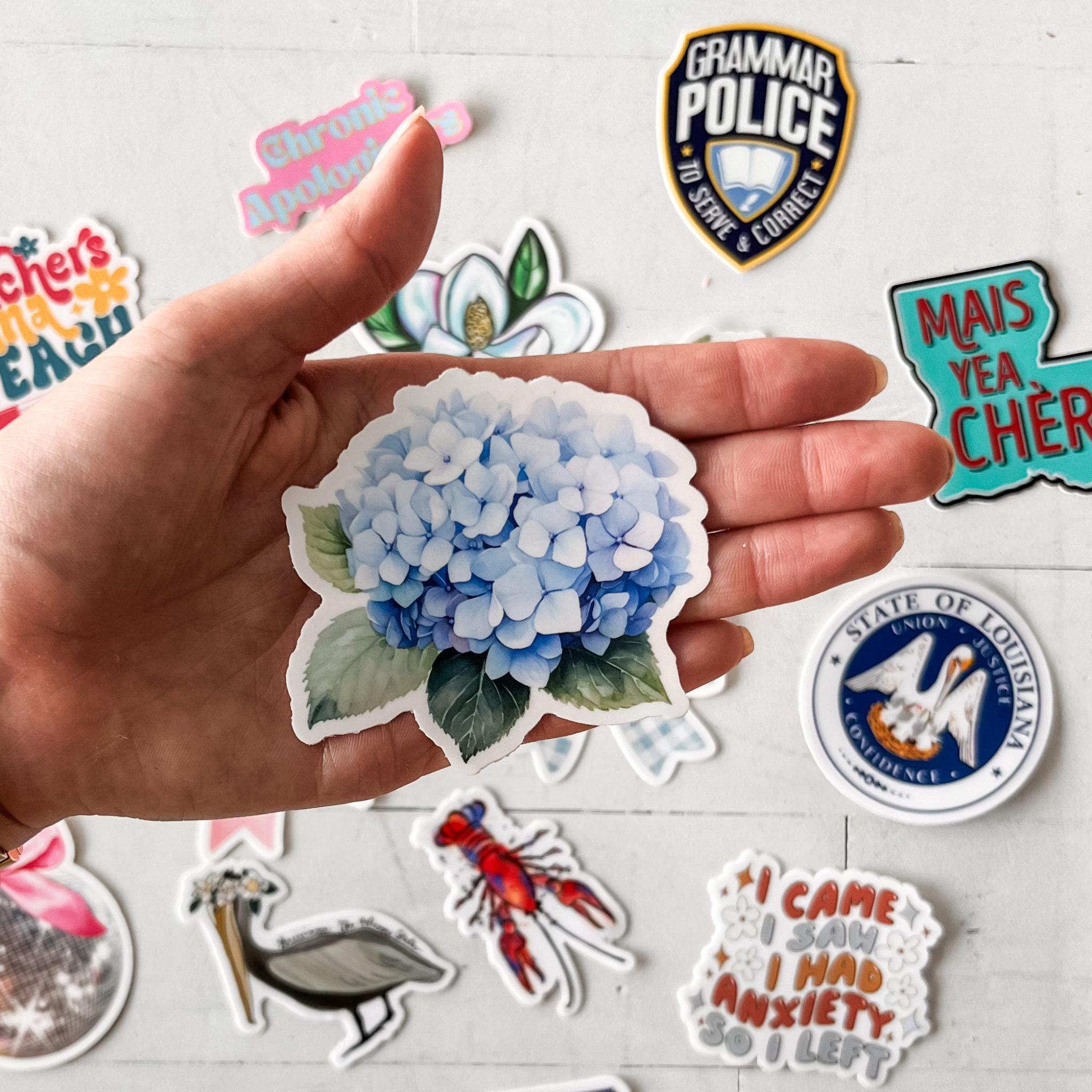 Blue Hydrangea Sticker – The Pink Paisley