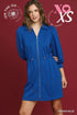 Blue Cinch And Zip Mini Dress
