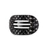 Medium Flat round Hair Clip- Jet Black Quilted