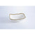 White ceramic bowl with gold rim on a light gray background