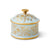 Keep your precious trinkets and rings safe and stylish with the Colette Round Porcelain Box. This cute little keepsake box features a beautiful light blue color and delicate gold etching, making it a charming addition to any dresser or vanity. Say goodbye to clutter and hello to organized cuteness!