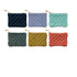 Quilted Cotton Velvet Zip Pouch w/ Metallic Thread Embroidery & Tassel