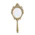 Gold Embossed Metal Framed Hand Mirror