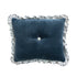 Cotton Velvet Tufted Lumbar Pillow with Ruffle & Patterned Button