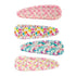 Patterned Fabric Hair Clips - 4 Piece