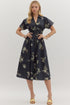 Blue And Blue Paisley Printed Midi Dress
