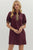 Wild Collar Mini Dress - Wine
