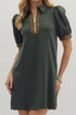Wild Collar Mini Dress - Green