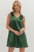 Zoie Emerald Green Bow Detail Mini Dress