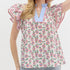 Flower Fields Ruffle Sleeve Top