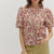 Scarlet Bloom Bubble Sleeve Top