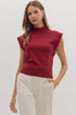 Josephine Mock Neck Sweater - Burgundy