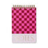 Burgundy + Pink Chunky Large Twin Wire Notepad