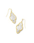Kendra Scott Abbie Gold Drop Earrings In Ivory Mother-of-pearl