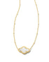 Kendra Scott Abbie Gold Pendant Necklace In Ivory Mother Of Pearl