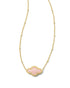 Kendra Scott Abbie Gold Pendant Necklace In Rose Quartz