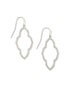 Kendra Scott Abbie Silver Small Open Frame Earrings in White Crystal