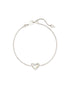 Kendra Scott Ari Heart Silver Chain Bracelet in Ivory Mother-of-Pearl