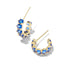 Kendra Scott Cailin Gold Crystal Huggie Earing In Blue Crystal