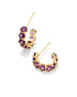 Kendra Scott Cailin Gold Crystal Huggie Earing In Purple Crystal