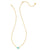 Kendra Scott Cailin Gold Pendant Necklace In Aqua Crystal