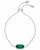 Kendra Scott Elaina Silver Adjustable Chain Bracelet In Emerald Cat's Eye