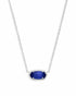 Kendra Scott Elisa Silver Pendant Necklace In Cobalt Cats Eye
