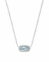 Kendra Scott Elisa Silver Short Pendant Necklace In Light Blue Illusion