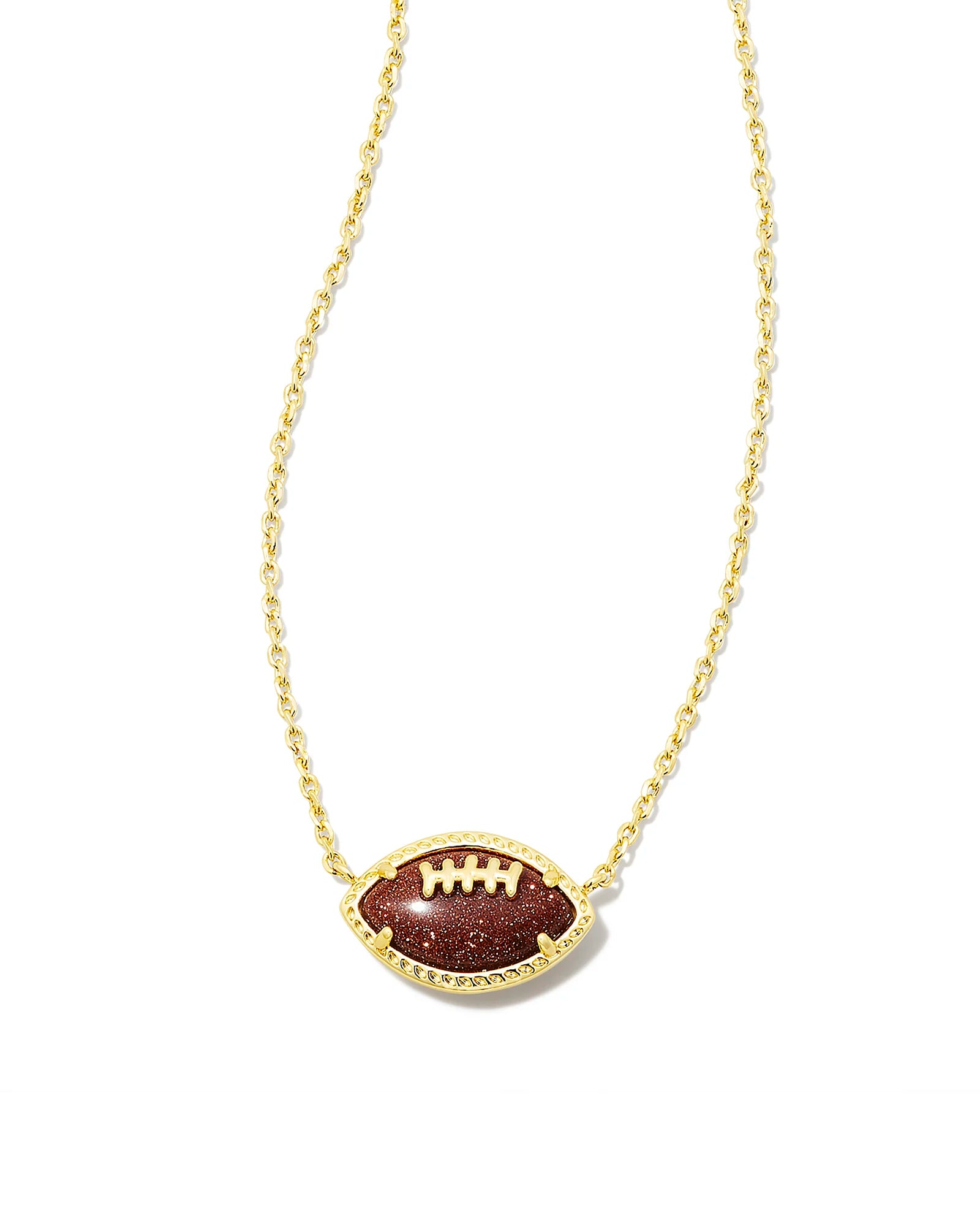 Kendra Scott Football Gold Short Pendant Necklace In Orange Kendra Scott Football Gold Short Pendant Necklace In Orange